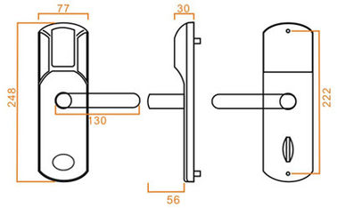 7 Series Electronic Door Locks , Zinic Alloy RFID Hotel Card Lock supplier